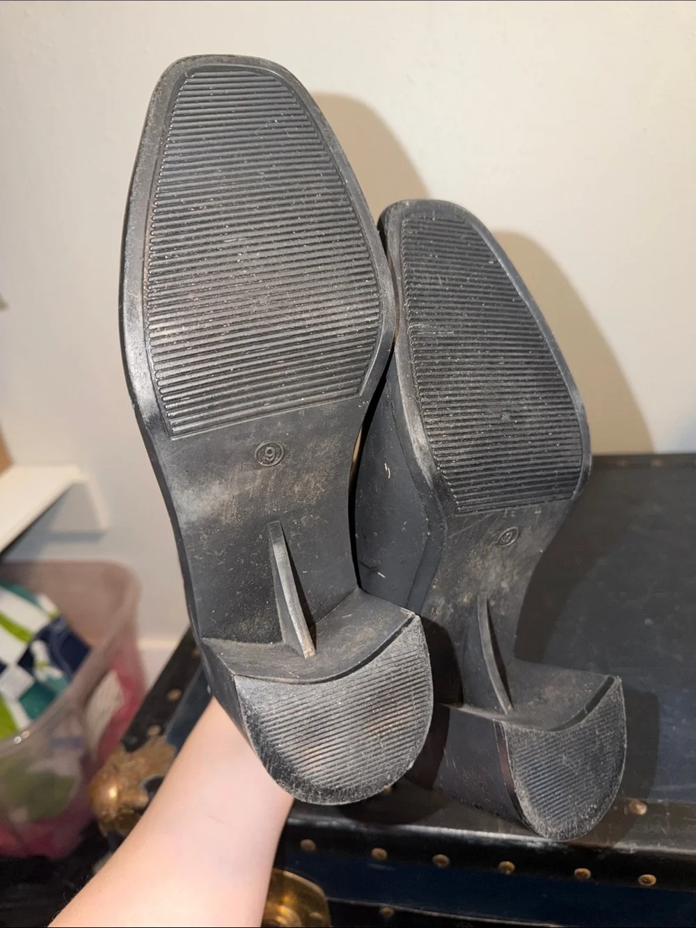 Jeffrey Campbell Black Chelsea Block Heel Booties size 9